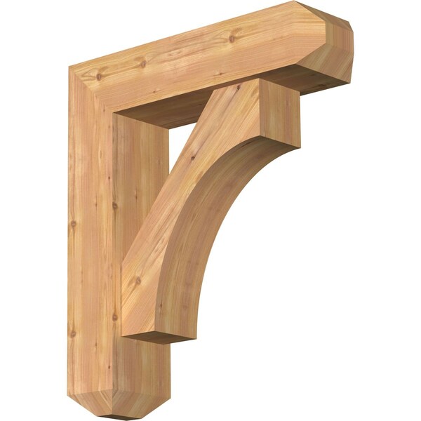 Ekena Millwork Westlake Craftsman Smooth Bracket w/ Offset Brace, Western Red Cedar, 7 1/2"W x 28"D x 32"H BKT0806X28X32WTL04SWR - main